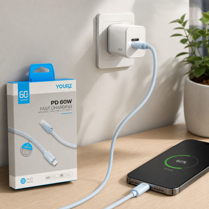 Bold Pick Charging Cable Designed for Seamless Device Connectivity – Light Blue (L-120 CM)
