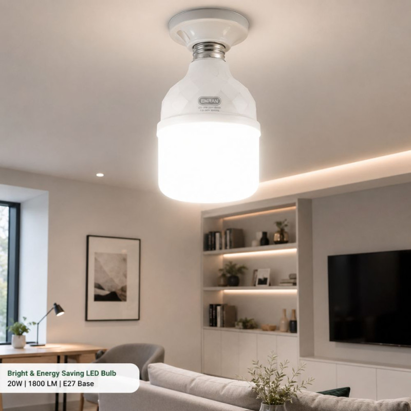 Economic LED Light Bulb – White (H-14 CM X W-7.5 Cm)