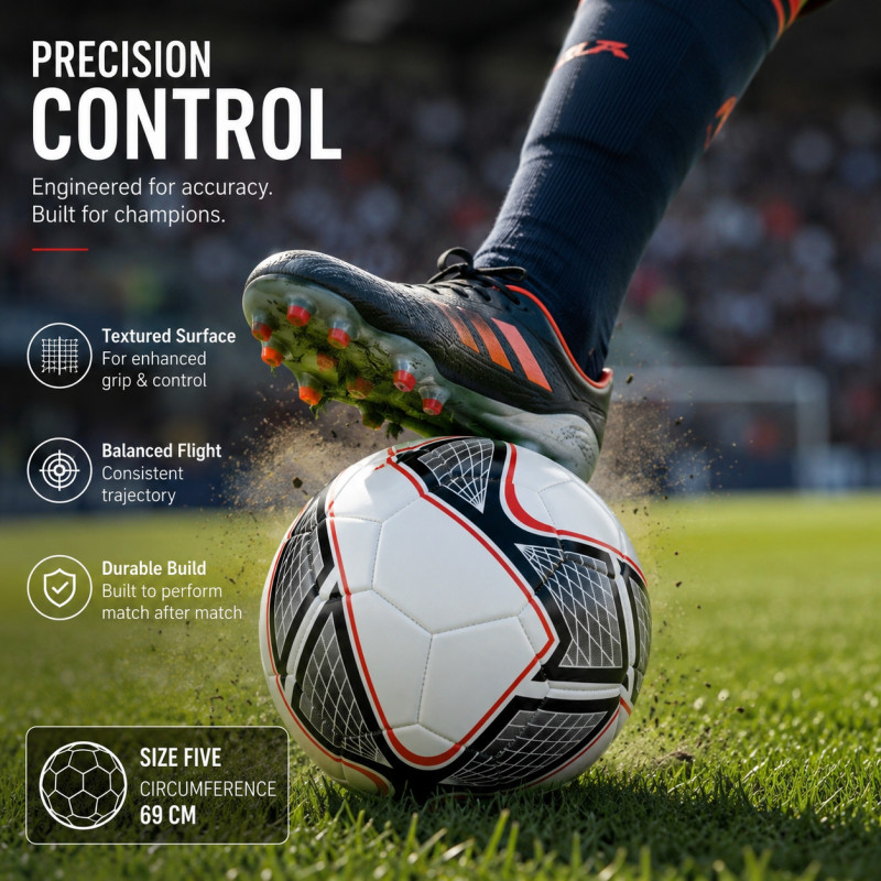 Solid Line Football Designed for Sports &amp; Active Lifestyle – White (DIA-22, T-8.66 IN)
