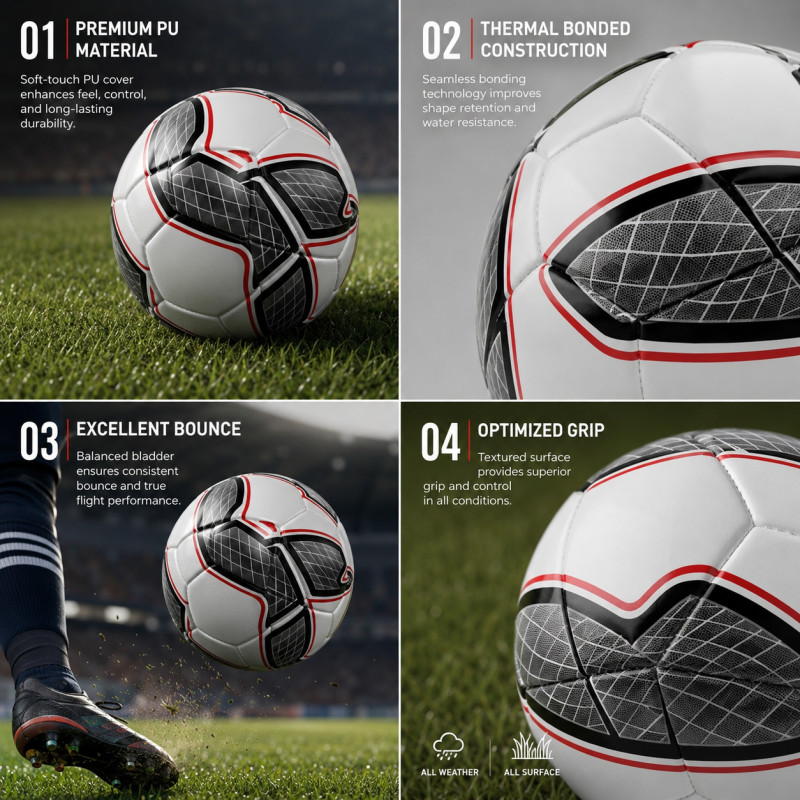 Solid Line Football Designed for Sports &amp; Active Lifestyle – White (DIA-22, T-8.66 IN)
