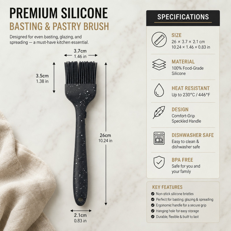 Premium Silicone Basting & Pastry Brush