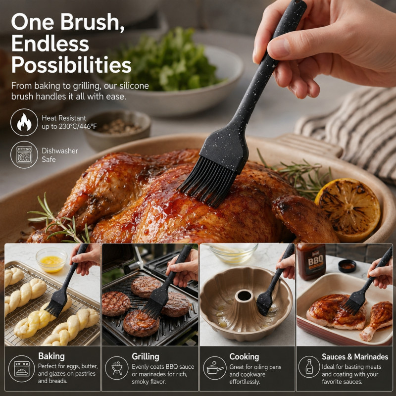 Premium Silicone Basting & Pastry Brush