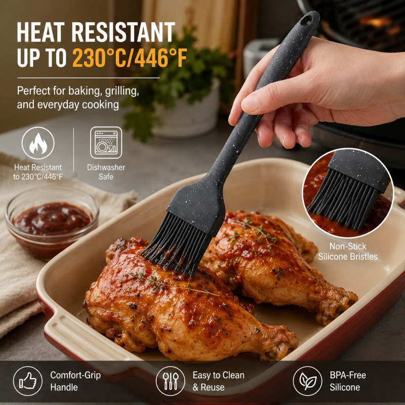 Premium Silicone Basting & Pastry Brush