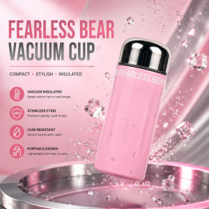 Ultra Craft Vacuum Flask Designed for Temperature Retention &amp; On-the-Go – Light Pink (H-17, W-5 CM)