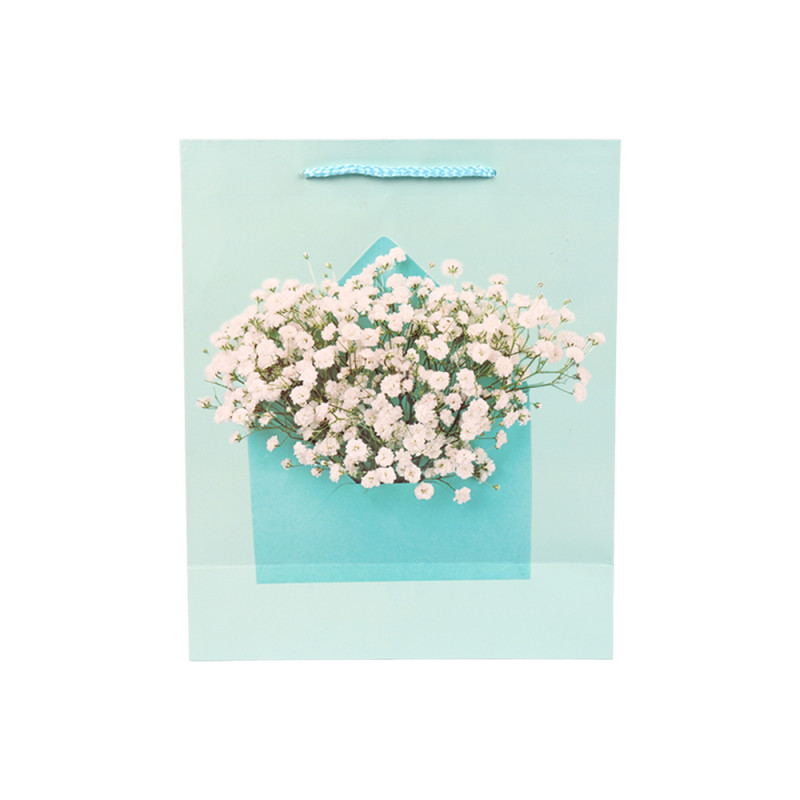 Matte Floral Themed Paper Gift Bag - 32cm