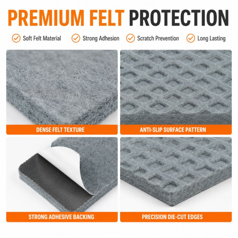 Refined Edge Adhesive Skid Protector Designed for DIY Projects &amp; Professional Work – Gary (H-3.5, W-3.5, h-2.5, W-2.5, D-2.2)