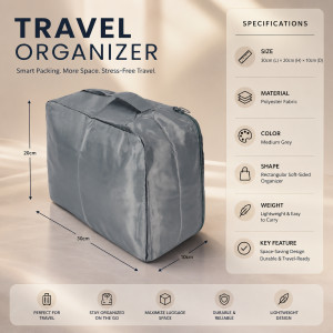 Pewter Touch Storage Box Designed for Home Organization &amp; Storage – Grey (H-20, W-30, L-10 CM)