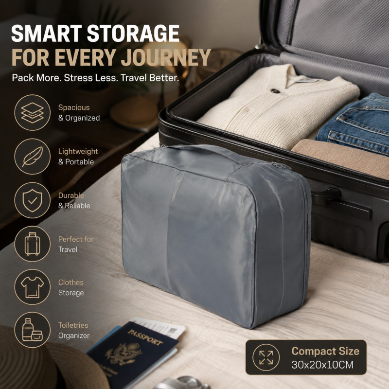 Pewter Touch Storage Box Designed for Home Organization &amp; Storage – Grey (H-20, W-30, L-10 CM)