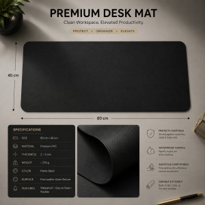 Bold Select Keyboard And Mouse Pad Designed for Efficient Typing & Gaming – Black (H-40, W-80 CM)