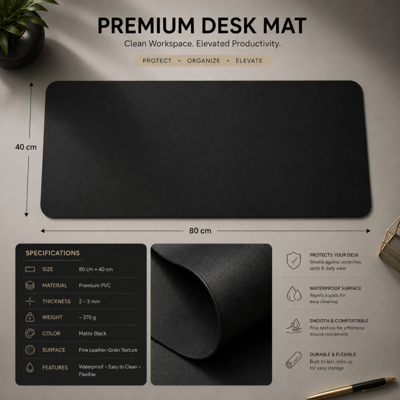 Bold Select Keyboard And Mouse Pad Designed for Efficient Typing & Gaming – Black (H-40, W-80 CM)
