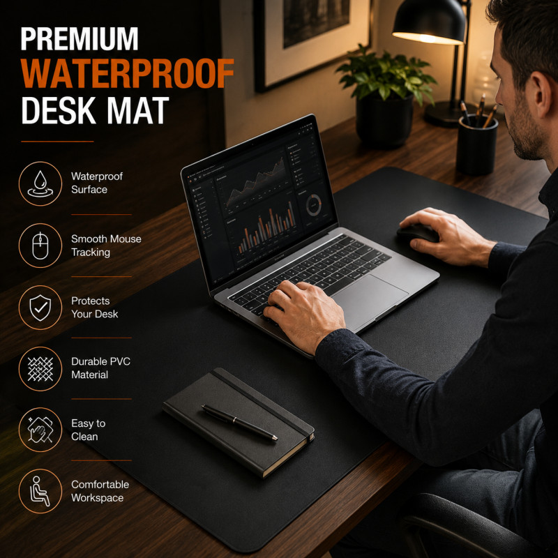 Bold Select Keyboard And Mouse Pad Designed for Efficient Typing & Gaming – Black (H-40, W-80 CM)