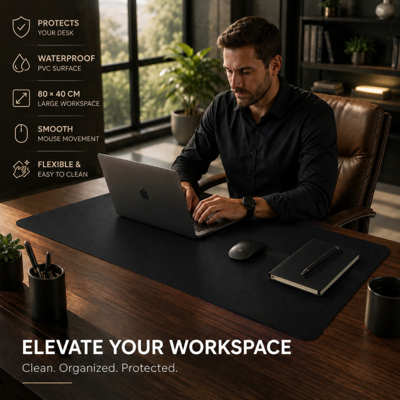 Bold Select Keyboard And Mouse Pad Designed for Efficient Typing & Gaming – Black (H-40, W-80 CM)