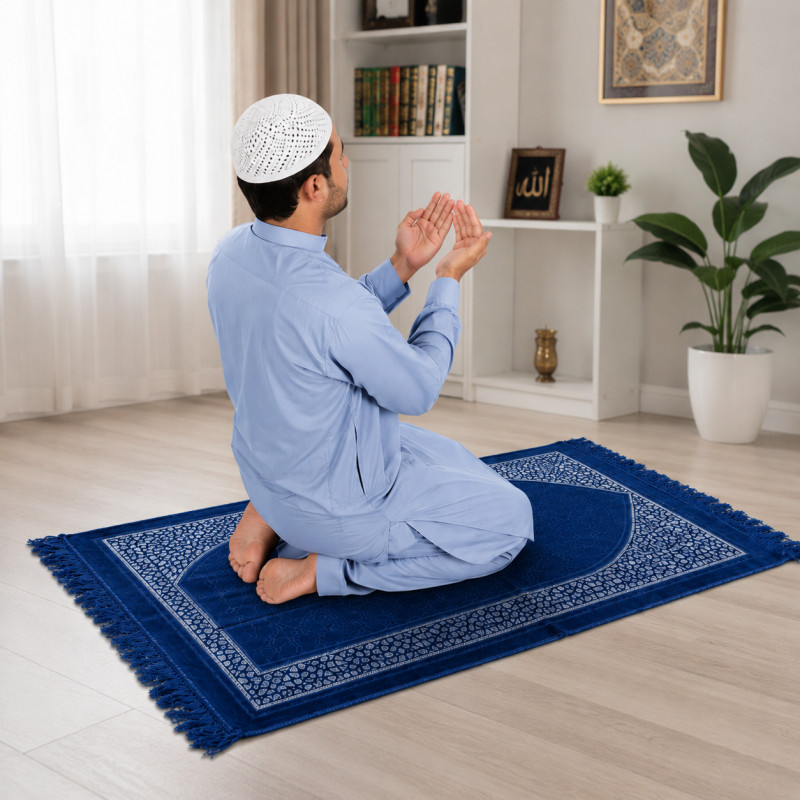 Coral Bright Prayer Mat Designed for Spiritual Practice & Comfort – Orange (H-110 x W-70 CM)
