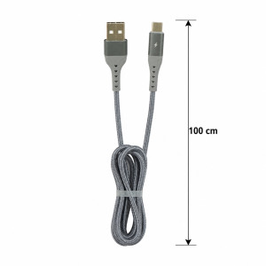 Silver Mist Charging Cable Designed for Seamless Device Connectivity – Grey (L-100 CM)