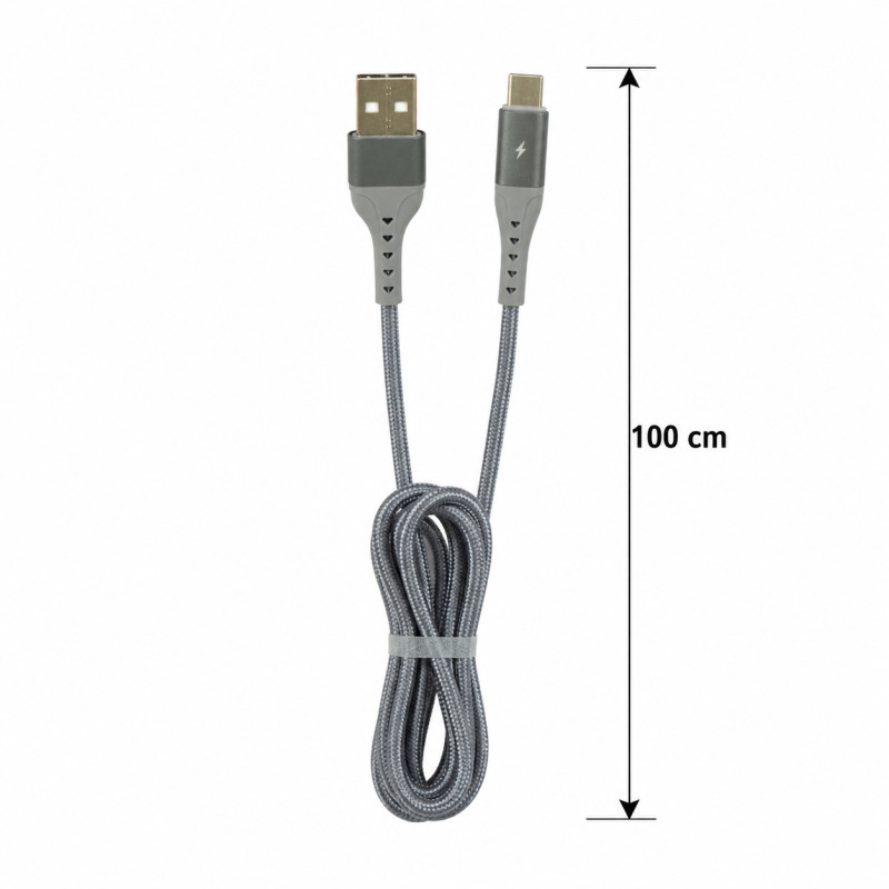 Silver Mist Charging Cable Designed for Seamless Device Connectivity – Grey (L-100 CM)