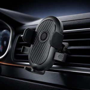Black Carbon Fiber Textured Air Vent Car Phone Mount – Secure Grip – 10x8cm Black Carbon Fiber Textured Air Vent Car Phone Mount – Secure Grip – 10x8cm