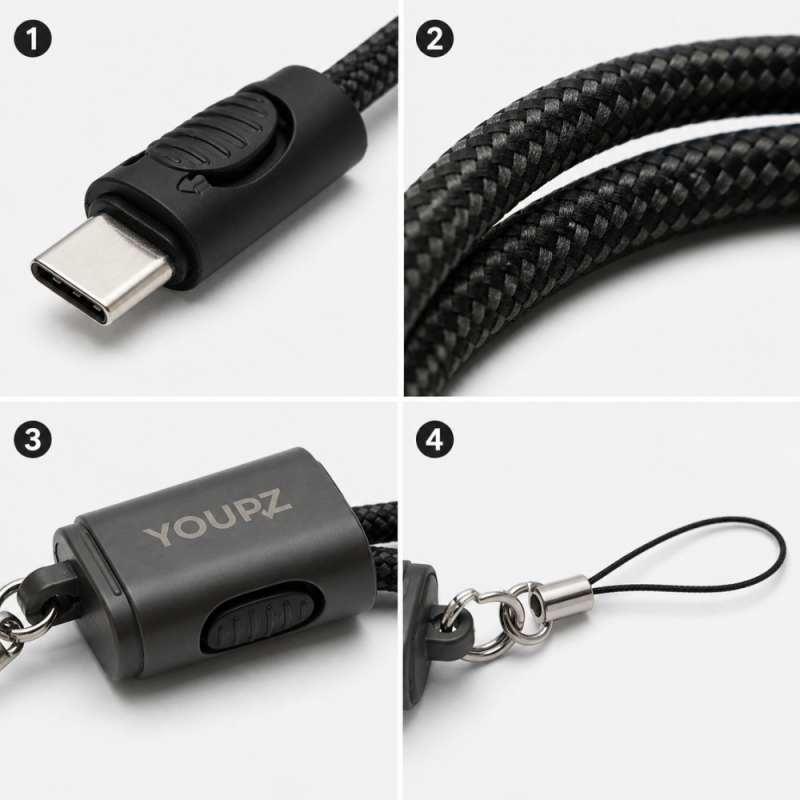 Type C to C 60W Fast Charging Data Cable - 20cm