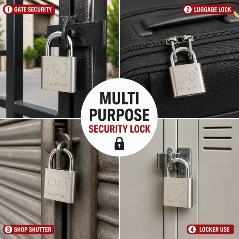 Professional High-Security Hardened Steel Padlock – Anti-Cut Design (8cm)