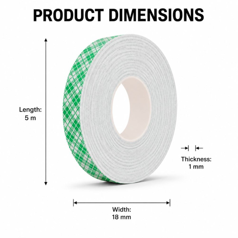 Sage Style Foam Mounting Tape Designed for Sealing &amp; Repair Solutions – Green (W-18 MM, T-1 MM)