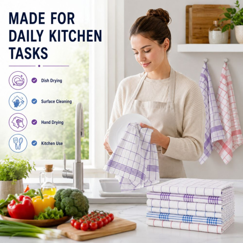 Cotton Cloud Kitchen Towel Set Designed for Home & Professional Cleaning – Multiple Color (H-68, W-52 cm)
