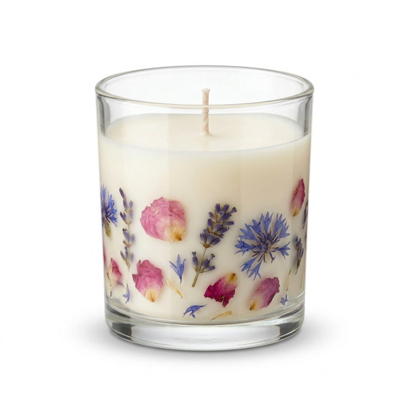 Pressed Flower Candle