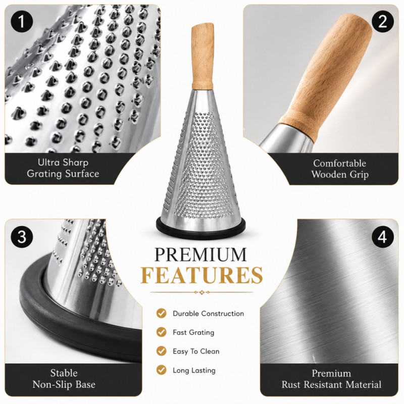 Professional 254M546 Grater – Silver Premium Quality (27x12cm)