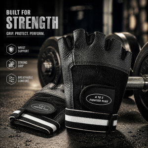 Professional Half-Finger Gym & Weightlifting Gloves – Black (16x11cm)
