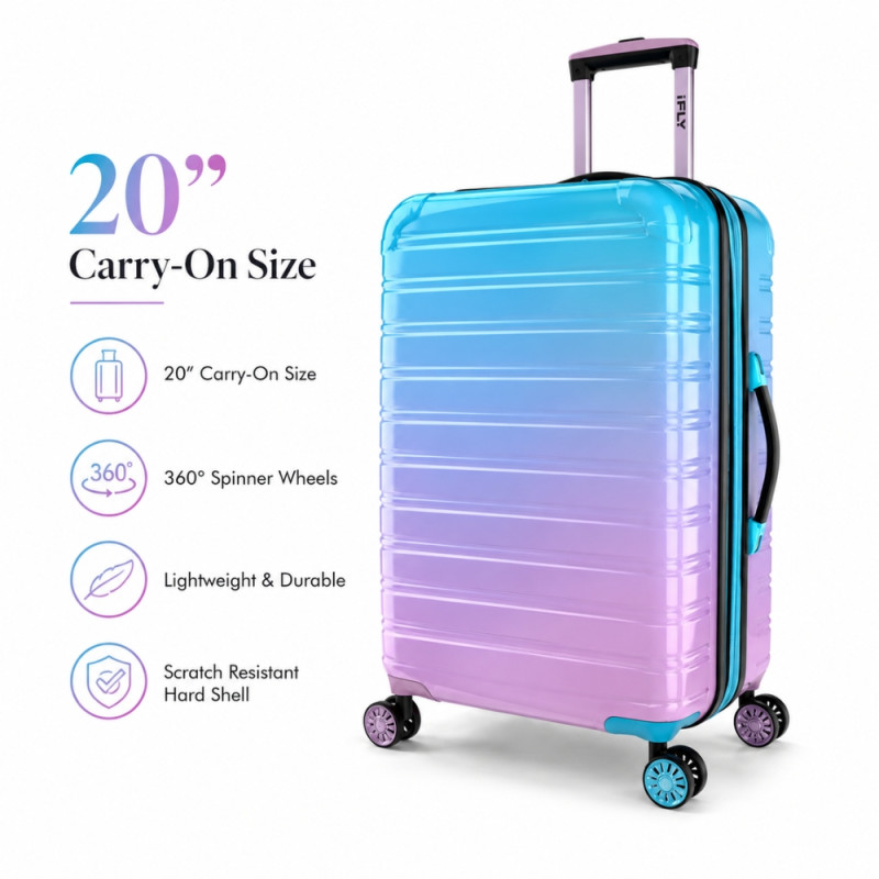iFly Polypropylene (PP) Trolley 20" – Aqua & Pink