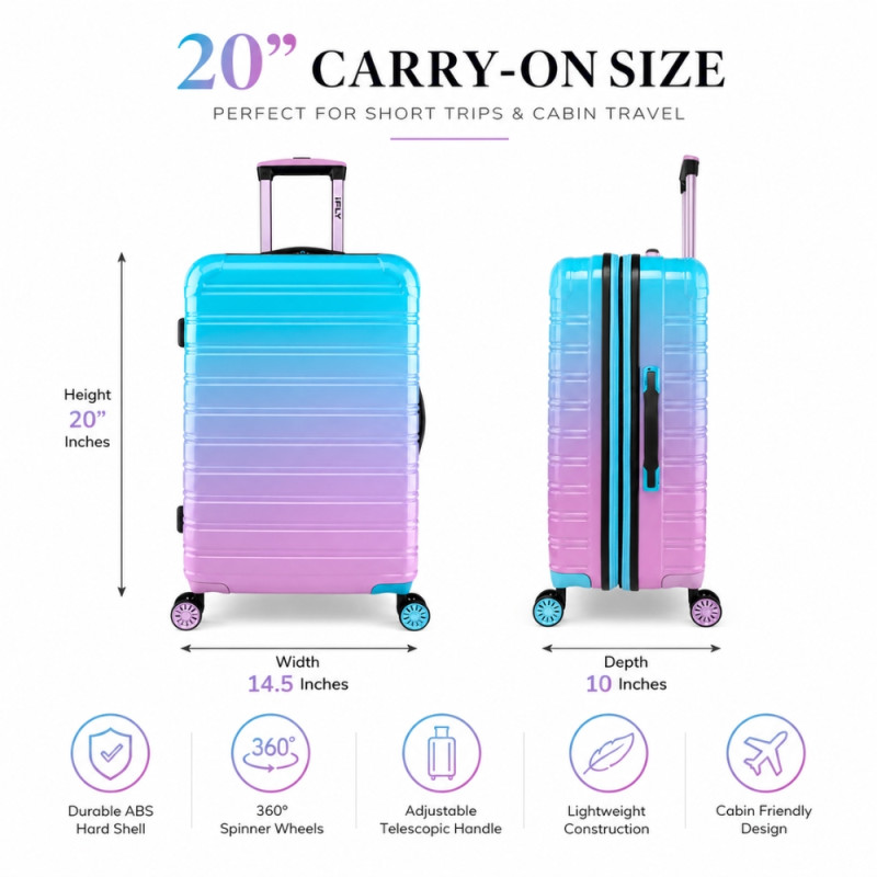 iFly Polypropylene (PP) Trolley 20" – Aqua & Pink