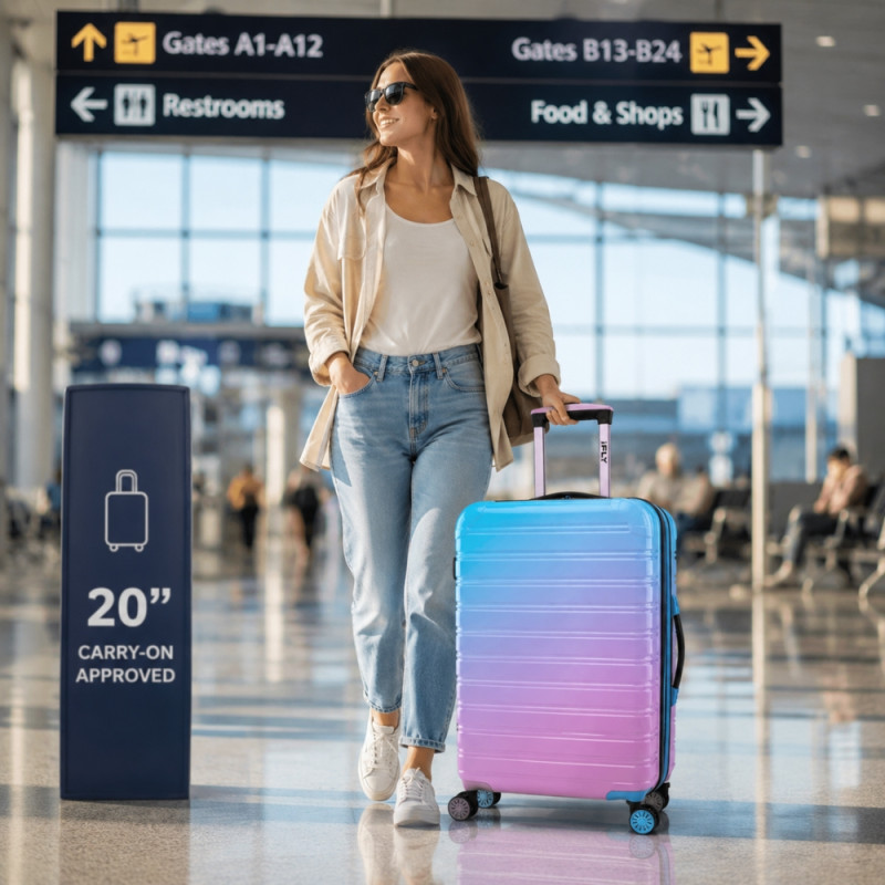 iFly Polypropylene (PP) Trolley 20" – Aqua & Pink