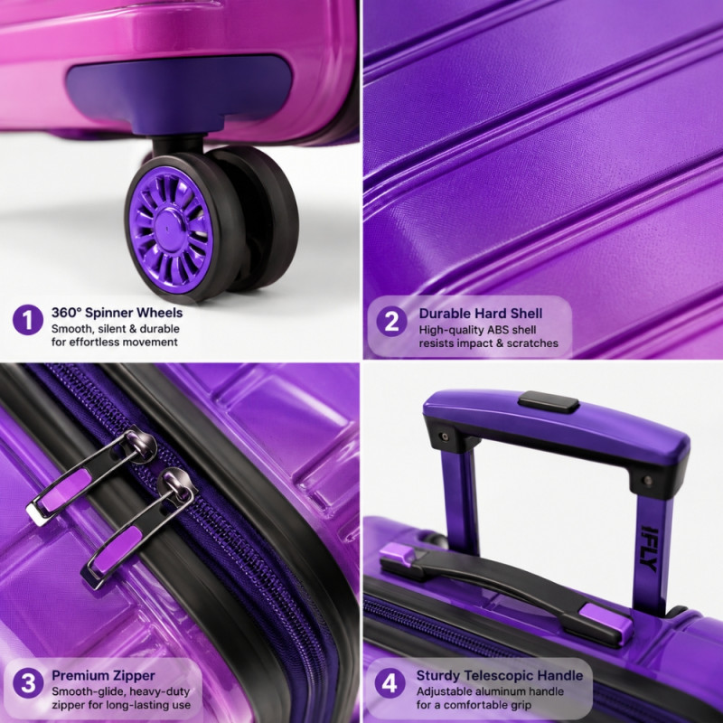 iFly Polypropylene (PP) Trolley 20" – Indigo & Hot Pink