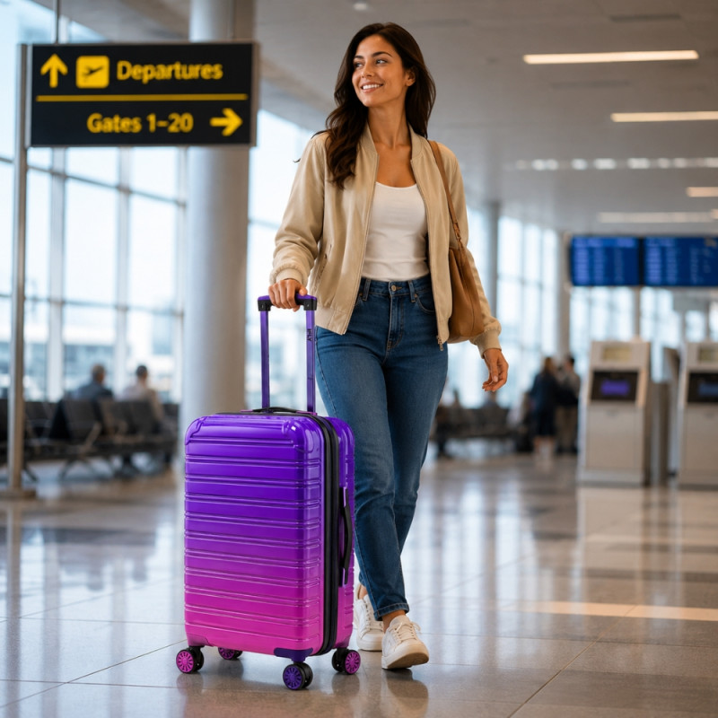 iFly Polypropylene (PP) Trolley 20" – Indigo & Hot Pink