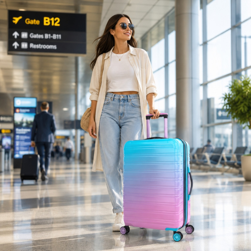 iFly Polypropylene (PP) Trolley 24" – Aqua & Pink