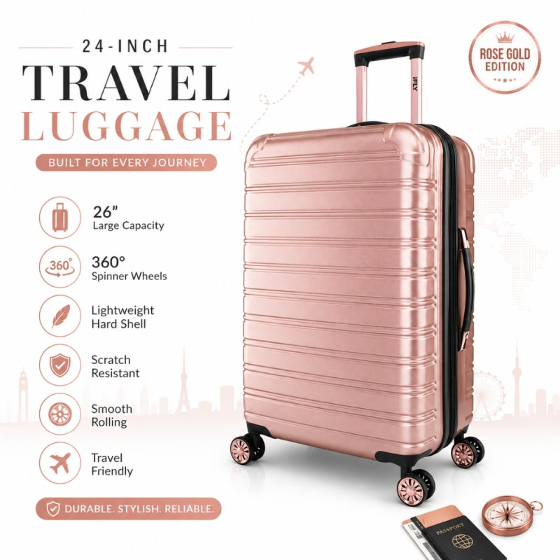 iFly Polypropylene (PP) Trolley 24" – Rose Gold