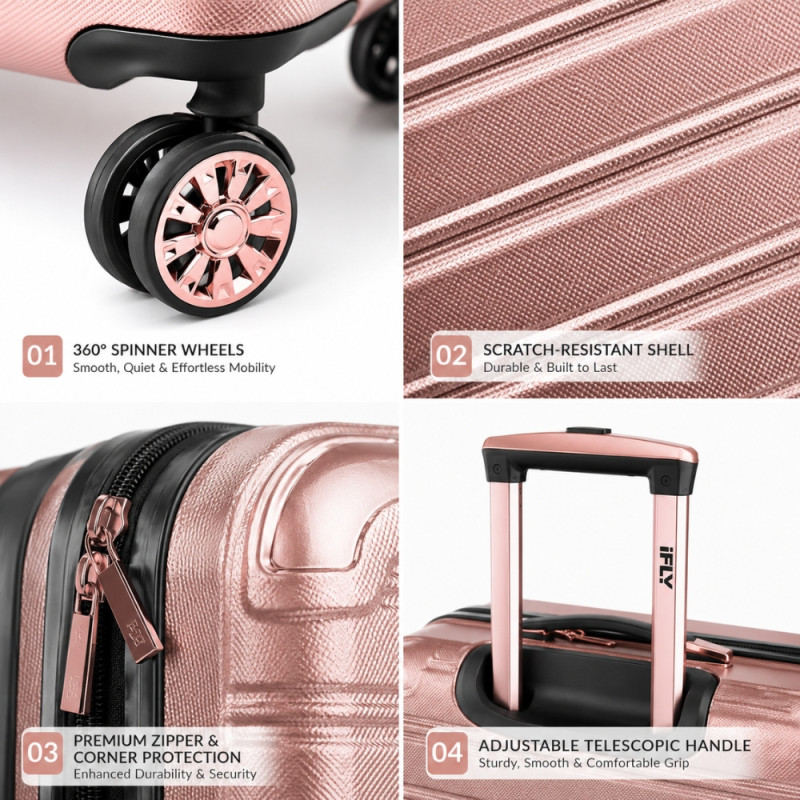 iFly Polypropylene (PP) Trolley 24" – Rose Gold