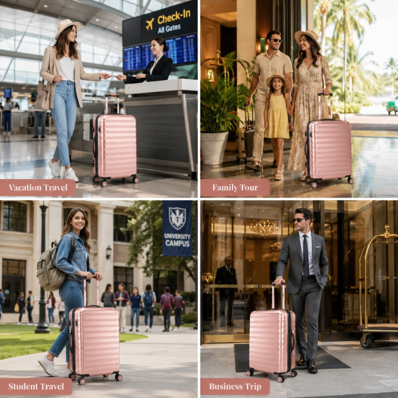 iFly Polypropylene (PP) Trolley 24" – Rose Gold