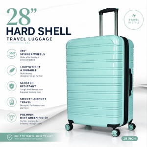 iFLY Spectre Versus Hardside Spinner Trolley – Aqua (28 X 13.5 X 13 Inch)