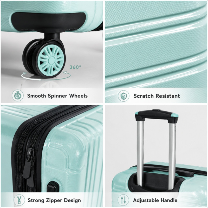 iFLY Spectre Versus Hardside Spinner Trolley – Aqua (28 X 13.5 X 13 Inch)
