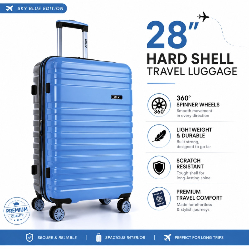 iFly Polypropylene (PP) Trolley 28" – Blue & Black