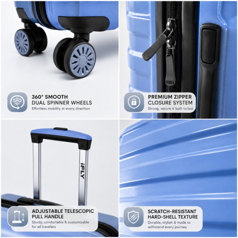 iFly Polypropylene (PP) Trolley 28" – Blue & Black