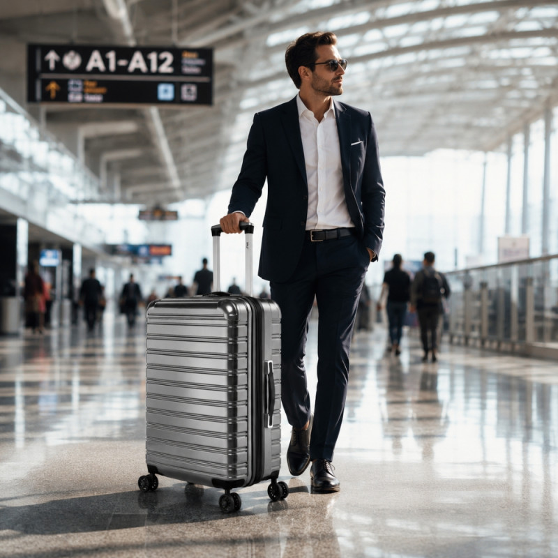 iFLY Spectre Versus Hardside Spinner Trolley – Grey (28 X 13.5 X 13 Inch)