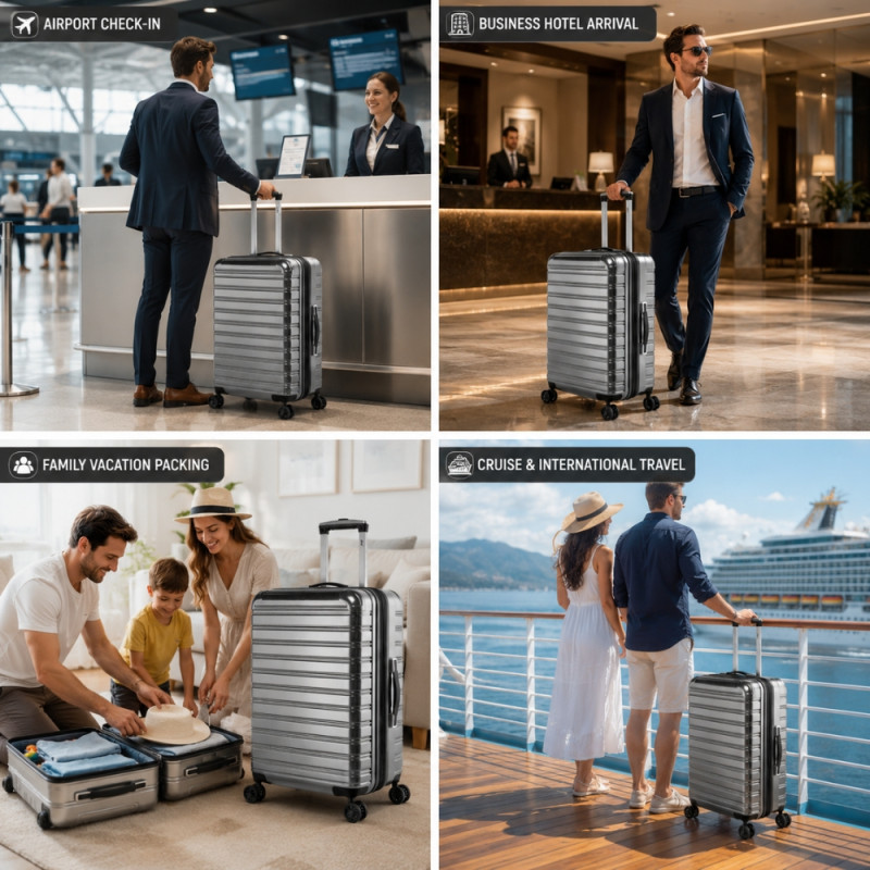 iFLY Spectre Versus Hardside Spinner Trolley – Grey (28 X 13.5 X 13 Inch)