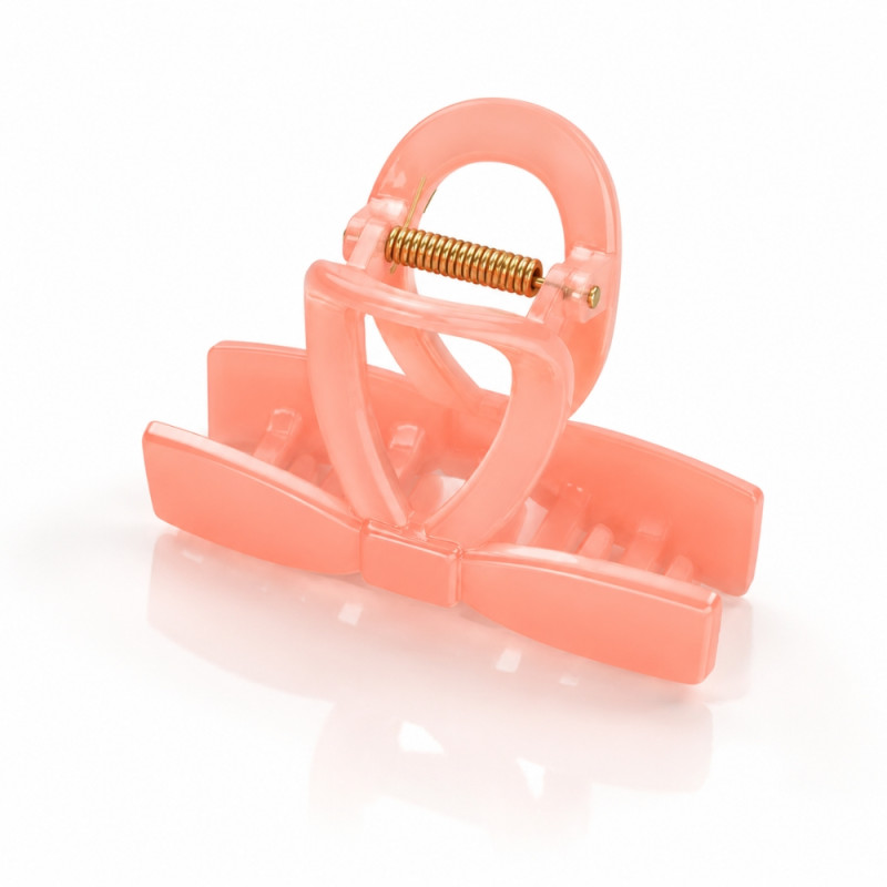 Romantic pink Miniso bow hair claw clip – Pastal Orange (8.5cm)