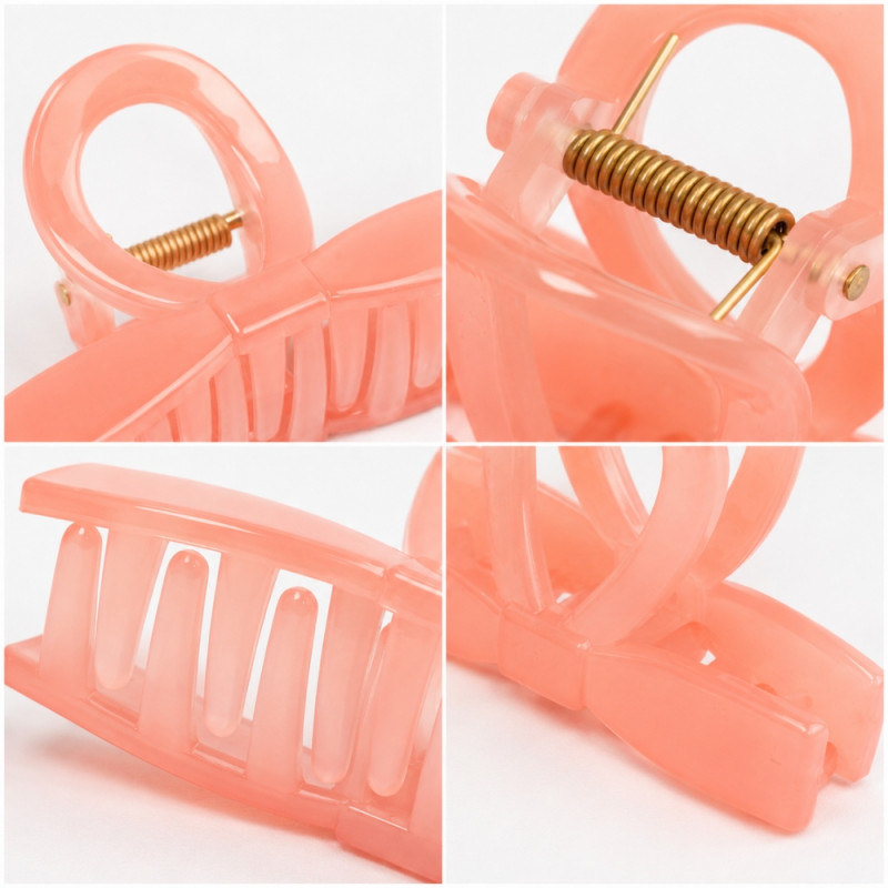 Romantic pink Miniso bow hair claw clip – Pastal Orange (8.5cm)
