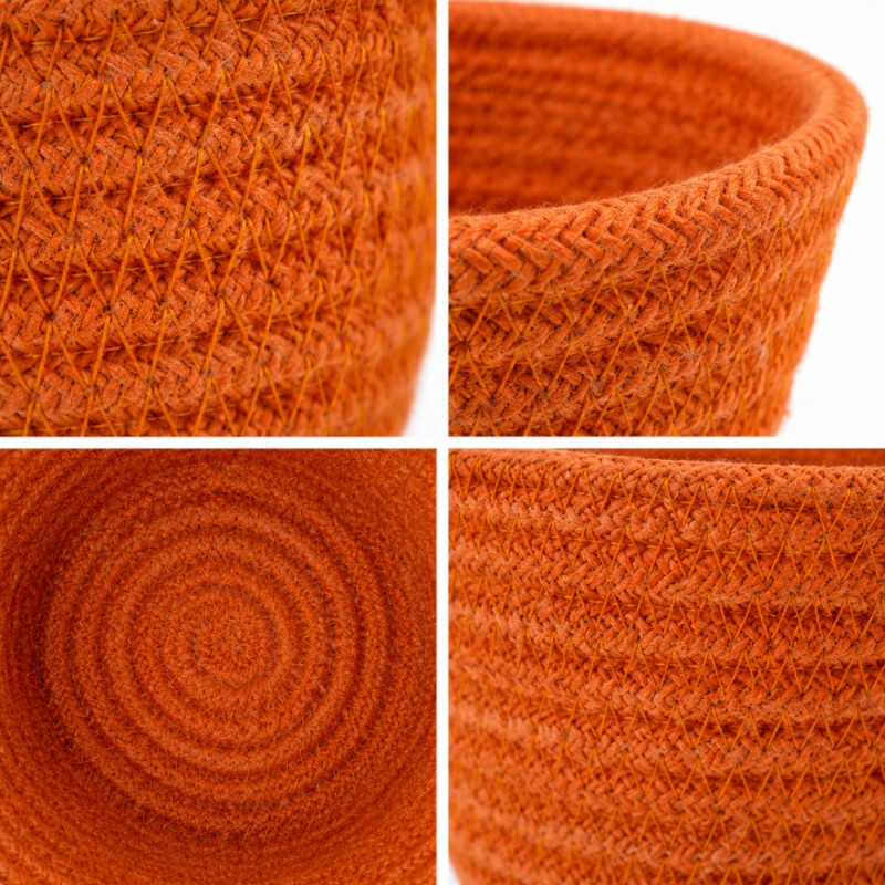 Avant-Garde orange rattan-style plant pots available in a set of three different sizes – Orange (3PCS)