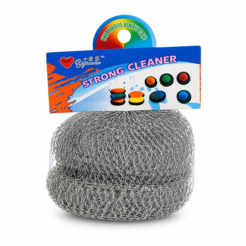Classic Grade Steel Wool Scrubber Designed for Home & Professional Cleaning – Silver